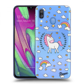 Picasee Silikónový prehľadný obal pre Samsung Galaxy A40 A405F - Unicorn star heaven