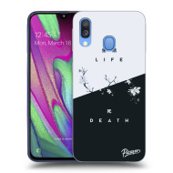 Picasee Silikónový čierny obal pre Samsung Galaxy A40 A405F - Life - Death - cena, porovnanie