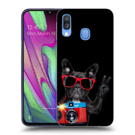 Picasee Silikónový čierny obal pre Samsung Galaxy A40 A405F - French Bulldog