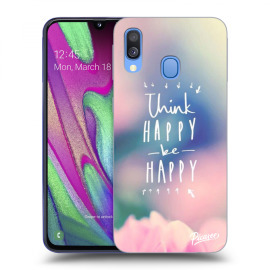 Picasee Silikónový čierny obal pre Samsung Galaxy A40 A405F - Think happy be happy