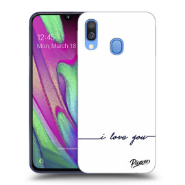 Picasee Silikónový čierny obal pre Samsung Galaxy A40 A405F - I love you