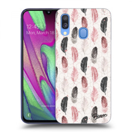 Picasee Silikónový čierny obal pre Samsung Galaxy A40 A405F - Feather 2