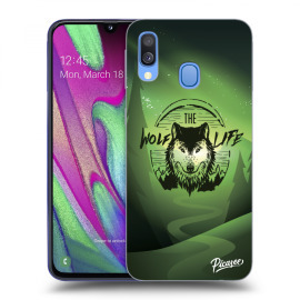 Picasee Silikónový čierny obal pre Samsung Galaxy A40 A405F - Wolf life