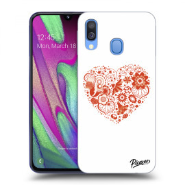 Picasee Silikónový čierny obal pre Samsung Galaxy A40 A405F - Big heart