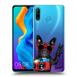 Picasee Silikónový prehľadný obal pre Huawei P30 Lite - French Bulldog