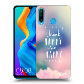 Picasee Silikónový čierny obal pre Huawei P30 Lite - Think happy be happy