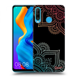 Picasee Silikónový čierny obal pre Huawei P30 Lite - Flowers pattern