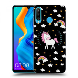 Picasee Silikónový čierny obal pre Huawei P30 Lite - Unicorn star heaven