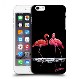 Picasee Silikónový čierny obal pre Apple iPhone 6 Plus/6S Plus - Flamingos couple