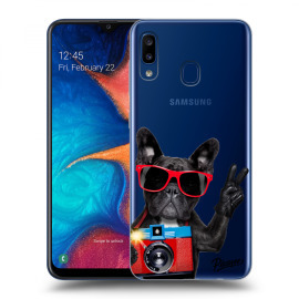 Picasee Silikónový prehľadný obal pre Samsung Galaxy A20e A202F - French Bulldog