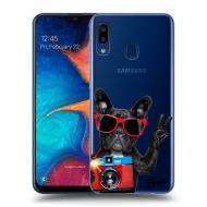 Picasee Silikónový prehľadný obal pre Samsung Galaxy A20e A202F - French Bulldog - cena, porovnanie