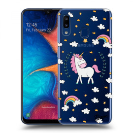 Picasee Silikónový prehľadný obal pre Samsung Galaxy A20e A202F - Unicorn star heaven