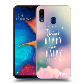 Picasee Silikónový čierny obal pre Samsung Galaxy A20e A202F - Think happy be happy