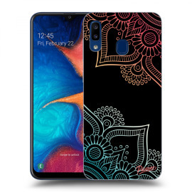 Picasee Silikónový čierny obal pre Samsung Galaxy A20e A202F - Flowers pattern