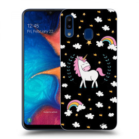 Picasee Silikónový čierny obal pre Samsung Galaxy A20e A202F - Unicorn star heaven