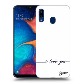 Picasee Silikónový čierny obal pre Samsung Galaxy A20e A202F - I love you