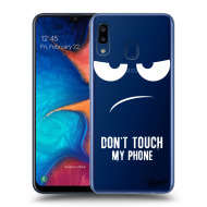 Picasee Silikónový prehľadný obal pre Samsung Galaxy A20e A202F - Don't Touch My Phone - cena, porovnanie