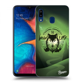 Picasee Silikónový prehľadný obal pre Samsung Galaxy A20e A202F - Wolf life