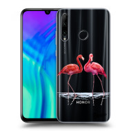 Picasee Silikónový prehľadný obal pre Honor 20 Lite - Flamingos couple - cena, porovnanie