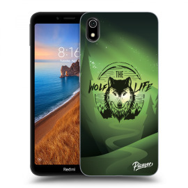 Picasee Silikónový čierny obal pre Xiaomi Redmi 7A - Wolf life