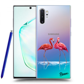 Picasee Silikónový prehľadný obal pre Samsung Galaxy Note10+ N975F - Flamingos couple