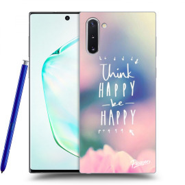 Picasee Silikónový čierny obal pre Samsung Galaxy Note10 N970F - Think happy be happy