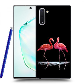 Picasee Silikónový čierny obal pre Samsung Galaxy Note10 N970F - Flamingos couple