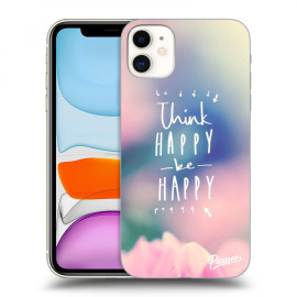 Picasee Silikónový prehľadný obal pre Apple iPhone 11 - Think happy be happy