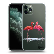 Picasee Silikónový prehľadný obal pre Apple iPhone 11 Pro - Flamingos couple - cena, porovnanie