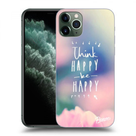 Picasee Silikónový čierny obal pre Apple iPhone 11 Pro - Think happy be happy