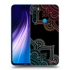 Picasee Silikónový čierny obal pre Xiaomi Redmi Note 8 - Flowers pattern