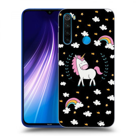 Picasee Silikónový čierny obal pre Xiaomi Redmi Note 8 - Unicorn star heaven