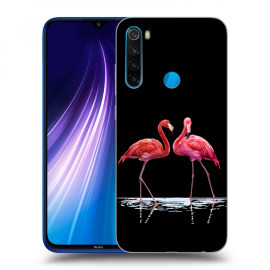 Picasee Silikónový čierny obal pre Xiaomi Redmi Note 8 - Flamingos couple