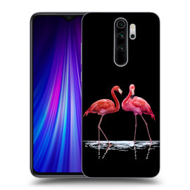 Picasee Silikónový čierny obal pre Xiaomi Redmi Note 8 Pro - Flamingos couple