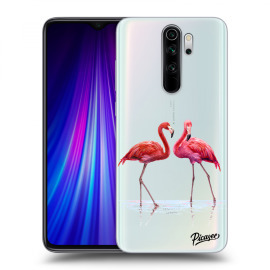 Picasee Silikónový prehľadný obal pre Xiaomi Redmi Note 8 Pro - Flamingos couple