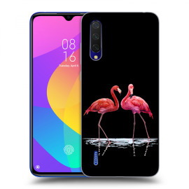 Picasee Silikónový čierny obal pre Xiaomi Mi 9 Lite - Flamingos couple