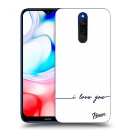 Picasee Silikónový prehľadný obal pre Xiaomi Redmi 8 - I love you