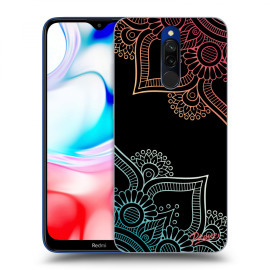 Picasee Silikónový čierny obal pre Xiaomi Redmi 8 - Flowers pattern