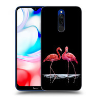 Picasee Silikónový čierny obal pre Xiaomi Redmi 8 - Flamingos couple - cena, porovnanie