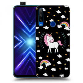 Picasee Silikónový čierny obal pre Honor 9X - Unicorn star heaven