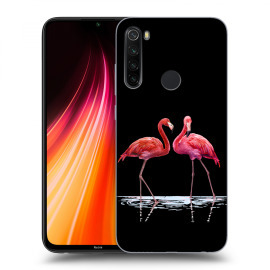 Picasee Silikónový čierny obal pre Xiaomi Redmi Note 8T - Flamingos couple