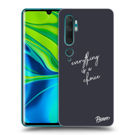 Picasee Silikónový prehľadný obal pre Xiaomi Mi Note 10 (Pro) - Everything is a choice