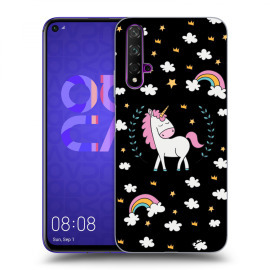 Picasee Silikónový čierny obal pre Huawei Nova 5T - Unicorn star heaven