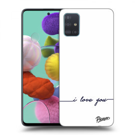 Picasee Silikónový čierny obal pre Samsung Galaxy A51 A515F - I love you