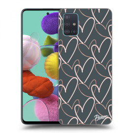 Picasee Silikónový čierny obal pre Samsung Galaxy A51 A515F - Lots of love