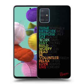 Picasee Silikónový čierny obal pre Samsung Galaxy A51 A515F - Motto life