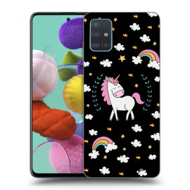 Picasee Silikónový čierny obal pre Samsung Galaxy A51 A515F - Unicorn star heaven