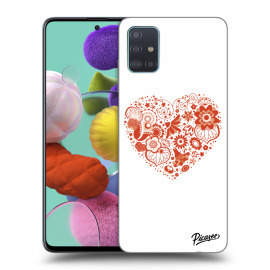 Picasee Silikónový čierny obal pre Samsung Galaxy A51 A515F - Big heart