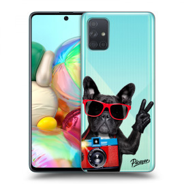 Picasee Silikónový prehľadný obal pre Samsung Galaxy A71 A715F - French Bulldog