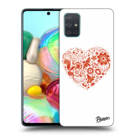 Picasee Silikónový čierny obal pre Samsung Galaxy A71 A715F - Big heart